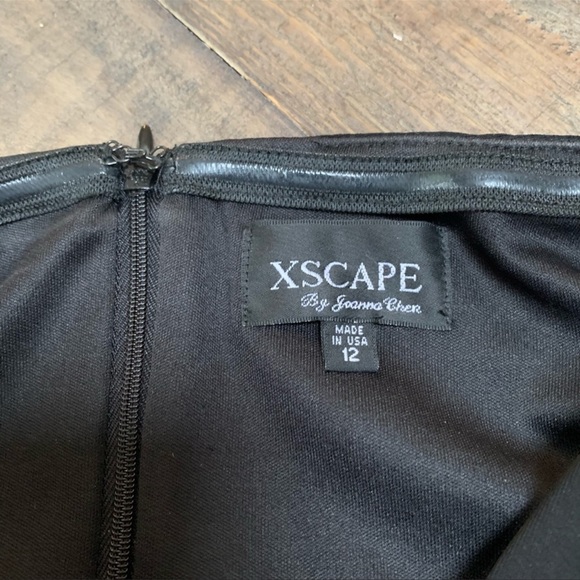 XSCAPE BY JOANNA CHEN Black Strapless Cocktail Dress Bubble Hem Lined, Holiday - Picture 4 of 4